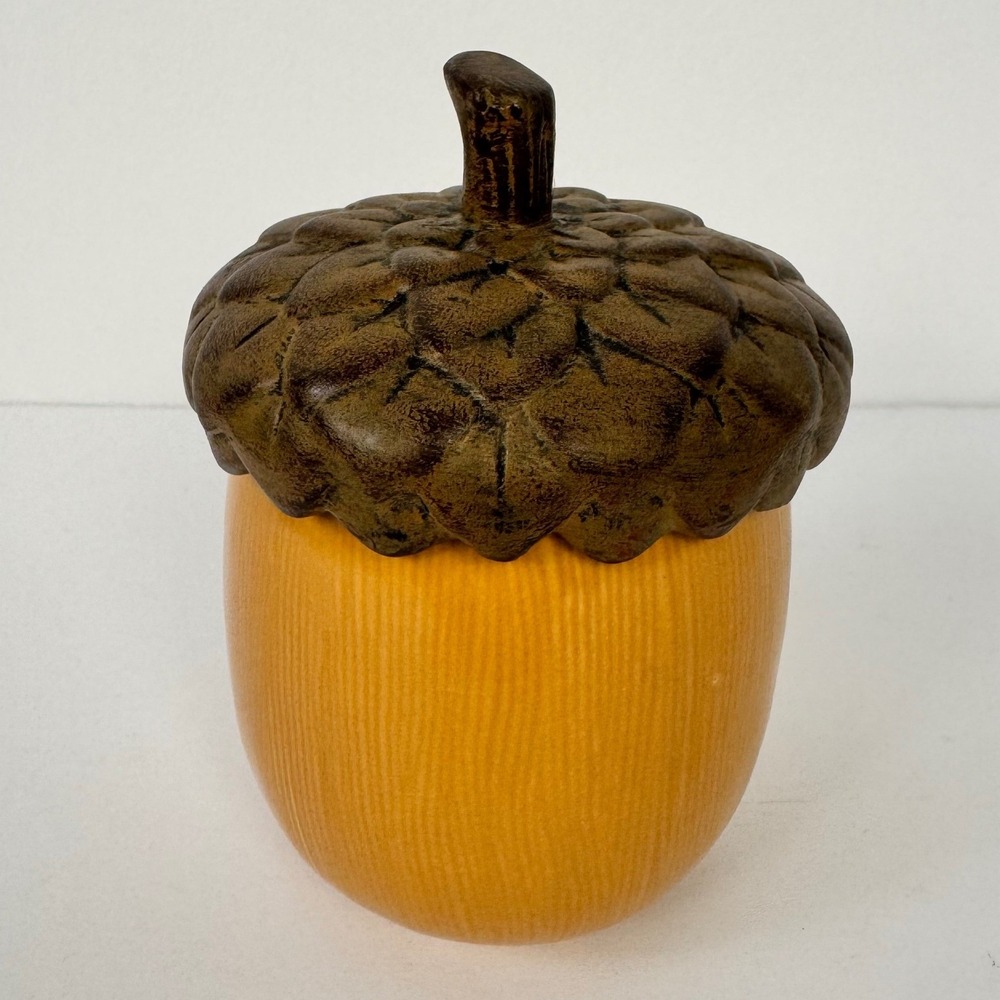 Hallmark Acorn Candle Small 4.5" Yellow Pumpkin Spice Fall Decor 1DMP1284 Used